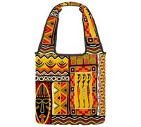 VAPOKF Sac fourre-tout en toile avec ornement de culture africaine, grand sac de transport réutilisable pour l'école, le travail, le bureau, les voyages, le shopping, décontracté