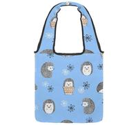 VAPOKF Sac fourre-tout en toile motif hérisson avec fleurs - Grand sac de transport réutilisable pour l'école, le travail, le bureau, les voyages, le shopping décontracté