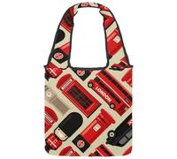 VAPOKF Sac fourre-tout en toile motif soldat de bus londonien, sac à main pour femme, grand sac de transport réutilisable, sac à bandoulière pour l'école, le travail, le bureau, les voyages, le
