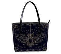 VAPOKF Sac fourre-tout pour femme, grand sac à main avec poignée sur le dessus, sac à bandoulière pour voyage, travail, école, shopping, badge vintage en forme de hibou, multicolore, 40 x 29 x