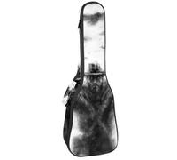 VAPOKF Sac pour ukulélé, étui pour ukulélé soprano ténor concert 58,4 cm, 10 mm d'épaisseur, rembourré, doux, sangles réglables, sac de transport, sac de transport effrayant maléfique et corbeaux