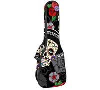 VAPOKF Sac pour ukulélé, étui pour ukulélé soprano ténor concert 58,4 cm, 10 mm d'épaisseur, rembourré, sangles réglables, sac de transport, Dia de Los Muertos Day of The Dead Sugar Skulls,