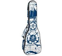VAPOKF Sac pour ukulélé, étui pour ukulélé soprano ténor concert 58,4 cm, 10 mm d'épaisseur, rembourré, sangles réglables, sac de transport, vintage, grunge, voile, aventure, multicolore,