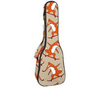 VAPOKF Sac pour ukulélé, étui pour ukulélé soprano ténor concert 58,4 cm, 10 mm d'épaisseur, rembourré, sangles réglables, sac de transport, sac de transport, Little Fox Riding Skateboard,