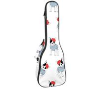 VAPOKF Sac pour ukulélé, étui pour ukulélé soprano ténor concert 58,4 cm, 10 mm d'épaisseur, rembourré, sangles réglables, sac de transport, bouledogue français, multicolore, 25.9x9x3.1in/66x23x8cm