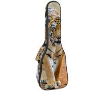 VAPOKF Sac pour ukulélé, étui pour ukulélé soprano ténor concert 58,4 cm, 10 mm d'épaisseur, rembourré, sangles réglables, sac de transport, Tiger Prowl on The Road, multicolore,