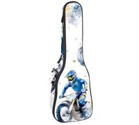 VAPOKF Sac pour ukulélé, étui pour ukulélé soprano ténor concert 58,4 cm, 10 mm d'épaisseur, rembourré, sangles réglables, sac de transport, motocross, garçons cool, multicolore,