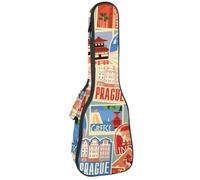 VAPOKF Sac pour ukulélé, étui pour ukulélé soprano ténor concert 58,4 cm, 10 mm d'épaisseur, rembourré, sangles réglables, sac de transport, pour l'Europe, l'Afrique, l'Asie, l'Amérique, les voyages,