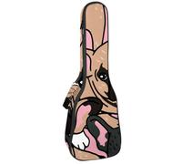 VAPOKF Sac pour ukulélé, étui pour ukulélé soprano ténor concert 58,4 cm, 10 mm d'épaisseur, rembourré, sangles réglables, adorable bouledogue français, multicolore, 25.9x9x3.1in/66x23x8cm