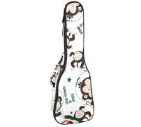 VAPOKF Sac pour ukulélé, étui pour ukulélé soprano ténor concert 58,4 cm, 10 mm d'épaisseur, rembourré, sangles réglables, sac de transport, singe drôle astronaute dans l'espace, multicolore,