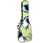 VAPOKF Sac pour ukulélé, étui pour ukulélé soprano ténor concert 58,4 cm, 10 mm d'épaisseur, rembourré, sangles réglables, large ouverture requins, multicolore, 25.9x9x3.1in/66x23x8cm