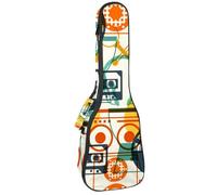 VAPOKF Sac pour ukulélé, étui pour ukulélé soprano ténor concert de 58,4 cm, 10 mm d'épaisseur, rembourré, sangles réglables, sac de transport, bande CD, casque, équipement audio, multicolore,
