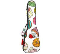 VAPOKF Sac pour ukulélé, étui pour ukulélé soprano ténor de 58,4 cm, 10 mm d'épaisseur, rembourré, sangles réglables, sac de transport, délicieux cupcakes et beignets, multicolore,