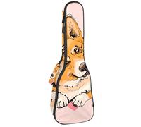 VAPOKF Sac pour ukulélé, étui pour ukulélé soprano ténor de 58,4 cm, 10 mm d'épaisseur, rembourré, sangles réglables, sac de transport, drôle de corgi gallois, multicolore, 25.9x9x3.1in/66x23x8cm