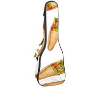 VAPOKF Sac pour ukulélé, étui pour ukulélé soprano ténor de 58,4 cm, 10 mm d'épaisseur, rembourré, sangles réglables, sac de transport, savoureux burrito mexicain, multicolore, 25.9x9x3.1in/66x23x8cm
