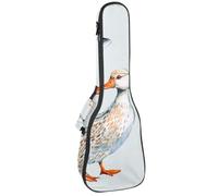 VAPOKF Sac pour ukulélé, housse pour ukulélé soprano ténor concert 58,4 cm, 10 mm d'épaisseur, rembourré, doux, sangles réglables, sac de transport, motif animal de la ferme canard, multicolore,