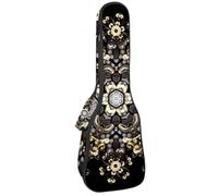 VAPOKF Sac pour ukulélé, housse pour ukulélé soprano ténor concert 58,4 cm, 10 mm d'épaisseur, rembourré, doux, sangles réglables, sac de transport, mandala, floral, baroque doré, multicolore,