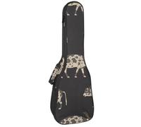 VAPOKF Sac pour ukulélé, housse pour ukulélé soprano ténor concert 58,4 cm, 10 mm d'épaisseur, rembourré, doux, sangles réglables, sac de transport, silhouettes de vaches égyptiennes anciennes,