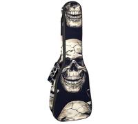 VAPOKF Sac pour ukulélé, housse pour ukulélé soprano ténor concert de 58,4 cm, 10 mm d'épaisseur, rembourré, sangles réglables, sac de transport, motif crânes d'horreur, multicolore,
