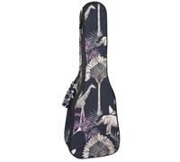 VAPOKF Sac pour ukulélé, housse pour ukulélé soprano ténor concert de 58,4 cm, 10 mm d'épaisseur, rembourré, sangles réglables, sac de transport, éléphant, girafe, papillon, arbre tropical,