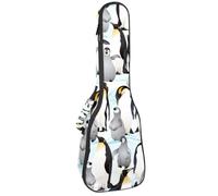 VAPOKF Sac pour ukulélé, housse pour ukulélé soprano ténor concert de 58,4 cm, 10 mm d'épaisseur, rembourré, doux, sangles réglables, sac de transport, empire pingouin, multicolore,