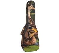 VAPOKF Sac pour ukulélé, housse pour ukulélé soprano ténor concert de 58,4 cm, 10 mm d'épaisseur, rembourré, doux, sangles réglables, sac de transport, canards indiens qui nagent sur l'eau,