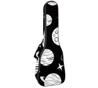 VAPOKF Sac pour ukulélé, housse pour ukulélé soprano ténor concert de 58,4 cm, 10 mm d'épaisseur, rembourré, doux, sangles réglables, sac de transport, planètes galaxies et étoiles, multicolore,