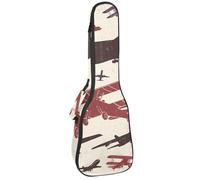 VAPOKF Sac pour ukulélé, housse pour ukulélé soprano ténor concert de 58,4 cm, 10 mm d'épaisseur, rembourrée, sangles réglables, sac de transport, avion de guerre rétro et avion, multicolore,