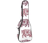 VAPOKF Sac pour ukulélé, housse pour ukulélé soprano ténor concert de 58,4 cm, 10 mm d'épaisseur, rembourré, doux, sangles réglables, sac de transport, cochons à pois et animaux de la ferme,