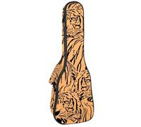 VAPOKF Sac pour ukulélé, housse pour ukulélé soprano ténor concert de 58,4 cm, 10 mm d'épaisseur, rembourrée, sangles réglables, sac de transport, animal sauvage tigre, multicolore,