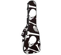 VAPOKF Sac pour ukulélé, housse pour ukulélé soprano ténor concert de 58,4 cm, 10 mm d'épaisseur, rembourré, sangles réglables, sac de transport, Day of the Dead Skull and Bones, multicolore,