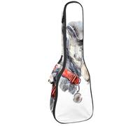 VAPOKF Sac pour ukulélé, housse pour ukulélé soprano ténor concert de 58,4 cm, 10 mm d'épaisseur, rembourré, doux, sangles réglables, sac de transport, sac de transport, aquarelle schnauzer chien