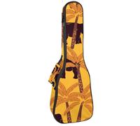 VAPOKF Sac pour ukulélé, housse pour ukulélé soprano ténor concert de 58,4 cm, 10 mm d'épaisseur, rembourré, doux, sangles réglables, sac de transport, éléphant et palmier tropical, multicolore,