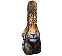 VAPOKF Sac pour ukulélé, housse pour ukulélé soprano ténor concert de 58,4 cm, 10 mm d'épaisseur, rembourrée, sangles réglables, sac de transport, tigre et lions, multicolore, 25.9x9x3.1in/66x23x8cm