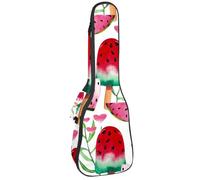VAPOKF Sac pour ukulélé, housse pour ukulélé soprano ténor concert de 58,4 cm, 10 mm d'épaisseur, rembourrée, sangles réglables, sac de transport, pastèque d'été et sucettes glacées, multicolore,