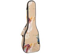 VAPOKF Sac pour ukulélé, housse pour ukulélé soprano ténor concert de 58,4 cm, 10 mm d'épaisseur, rembourré, sangles réglables, sac de transport, beaux anges avec ailes, multicolore,