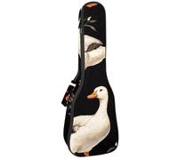 VAPOKF Sac pour ukulélé, housse pour ukulélé soprano ténor concert de 58,4 cm, 10 mm d'épaisseur, rembourré, doux, sangles réglables, sac de transport, canards indiens blancs, multicolore,