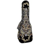 VAPOKF Sac pour ukulélé, housse pour ukulélé soprano ténor concert de 58,4 cm, 10 mm d'épaisseur, rembourré, doux, sangles réglables, sac de transport, style baroque floral doré, multicolore,