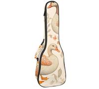 VAPOKF Sac pour ukulélé, housse pour ukulélé soprano ténor concert de 58,4 cm, 10 mm d'épaisseur, rembourré, doux, sangles réglables, sac de transport, canards indiens à fleurs, multicolore,