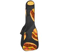 VAPOKF Sac pour ukulélé, housse pour ukulélé soprano ténor de 58,4 cm, 10 mm d'épaisseur, rembourrée, sangles réglables, sac de transport, hamburger avec galette de bœuf et ketchup, multicolore,