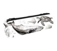VAPOKF SAE Trousse à crayons Octopus Hippocampe Tortue Baleine Trousse à crayons Porte-monnaie Cosmétique Trousse de maquillage pour étudiant Papeterie École Bureau Rangement