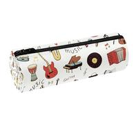 VAPOKF Saxophone tambour, accordéon, instrument de piano, étui en cuir, stylo, porte-monnaie, trousse de maquillage pour étudiants, papeterie, école, bureau, multicolore, 20x6.3cm/7.9x2.5in, Trousse à