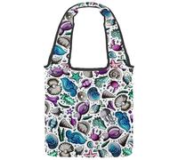 VAPOKF Sealife Sac fourre-tout en toile de mer, motif étoile de mer, corail, crabe, méduse, grand sac de transport réutilisable pour l'école, le travail, le bureau, les voyages, le shopping