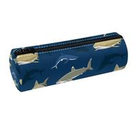 VAPOKF Sharks Under The Ccean Trousse à crayons en cuir synthétique pour fournitures scolaires et de bureau, multicolore, 20x6.3x6.3 CM, Trousse à crayons