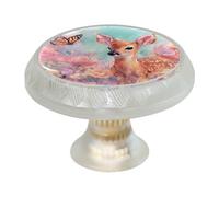 VAPOKF Sika Lot de 4 boutons d'armoire ronds transparents avec vis pour meubles de cuisine, chambre à coucher