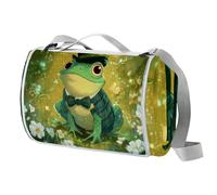 VAPOKF St. Paul's Frog Couverture de pique-nique imperméable 150 x 145 cm pliable antidérapant avec poignée de transport - Tapis de plage résistant au sable et lavable pour jardin, randonnée, camping