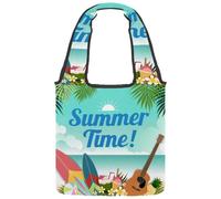 VAPOKF Summer Time Sac fourre-tout en toile pour femme Grand sac de transport réutilisable pour l'école, le travail, le bureau, les voyages, le shopping décontracté