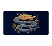 VAPOKF Tapis de cuisine antidérapant lavable et absorbant pour cuisine, couloir, buanderie Motif dragon et balle Bleu