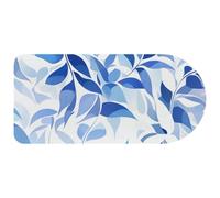 VAPOKF Tapis de souris à motif feuilles bleues pour bureau, tapis de souris de jeu avec base antidérapante, bords cousus, tapis de bureau pour clavier et souris, 74 x 35 cm