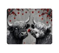 VAPOKF Tapis de souris de Saint-Valentin, motif bétail, tapis de souris de jeu, tapis de souris rectangulaire, tapis de souris de jeu, 280 x 220 mm, base en caoutchouc antidérapant